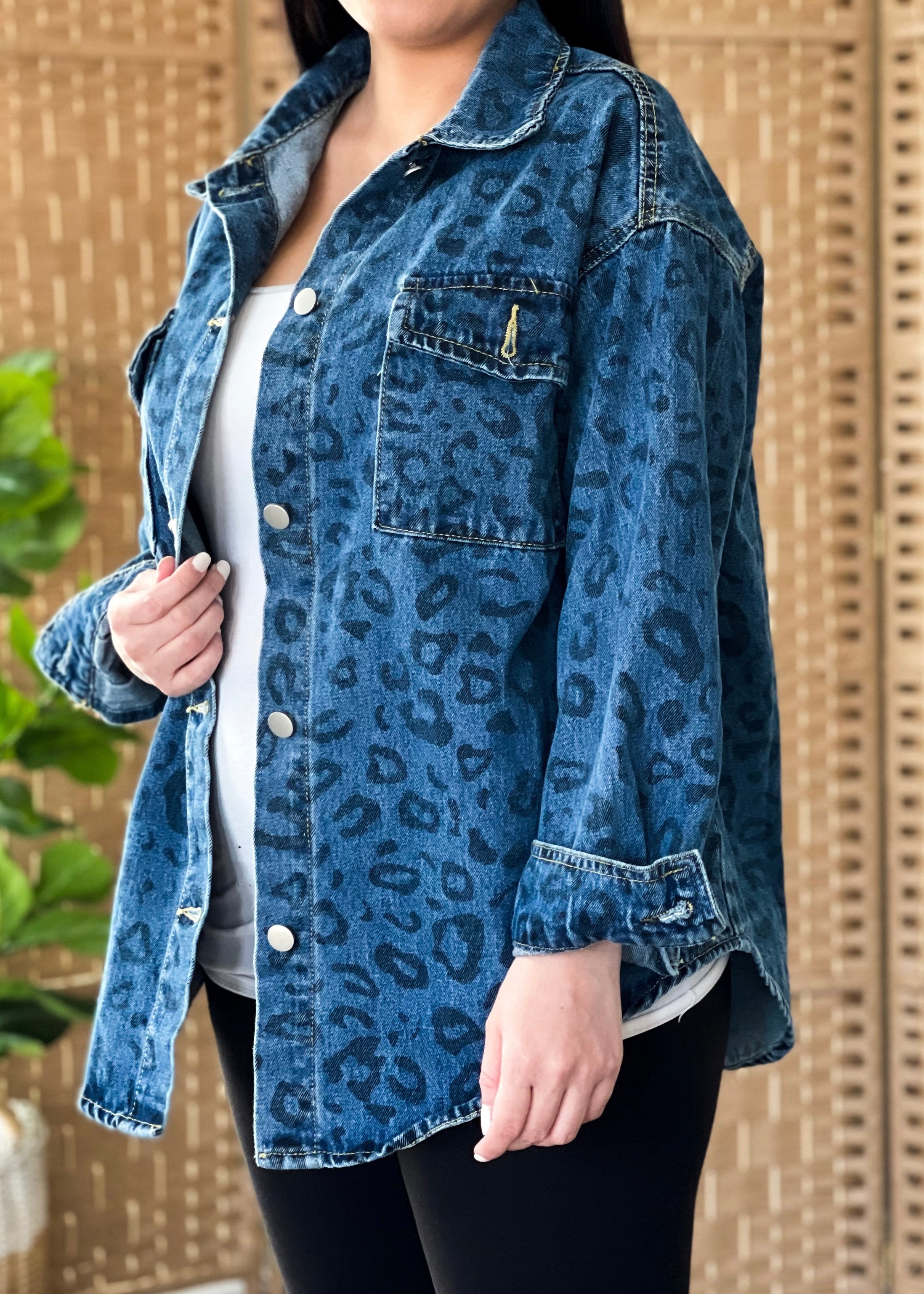 Balenciaga Leopard Print Denim Jacket – iWann Store